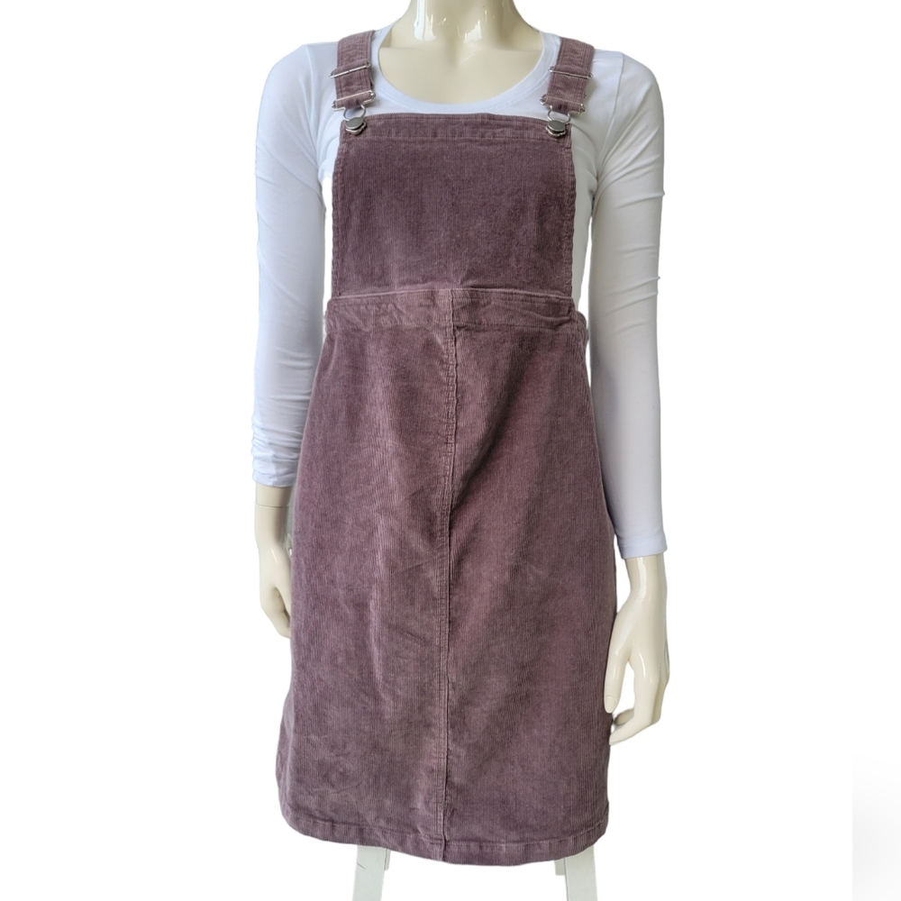size small brown corduroy overall dress by h&m
